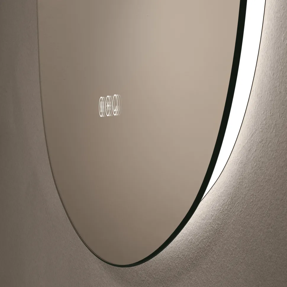 Origins Living Claris Curve Oblong LED Illuminated Mirror with Demister Pad - 700 x 780mm