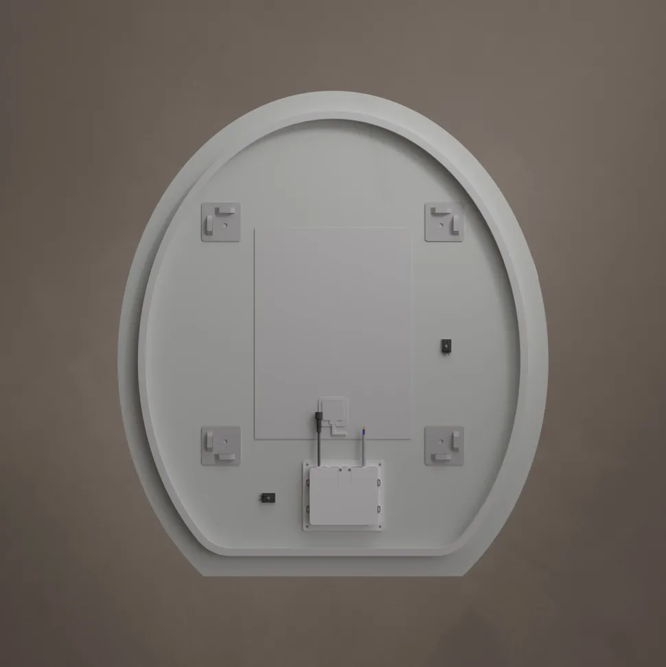 Origins Living Claris Oval Cut LED Illuminated Mirror with Demister Pad & Colour Change Lights - 800 x 900mm