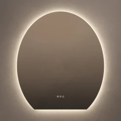 Origins Living Claris Oval Cut LED Illuminated Mirror with Demister Pad & Colour Change Lights - 800 x 900mm