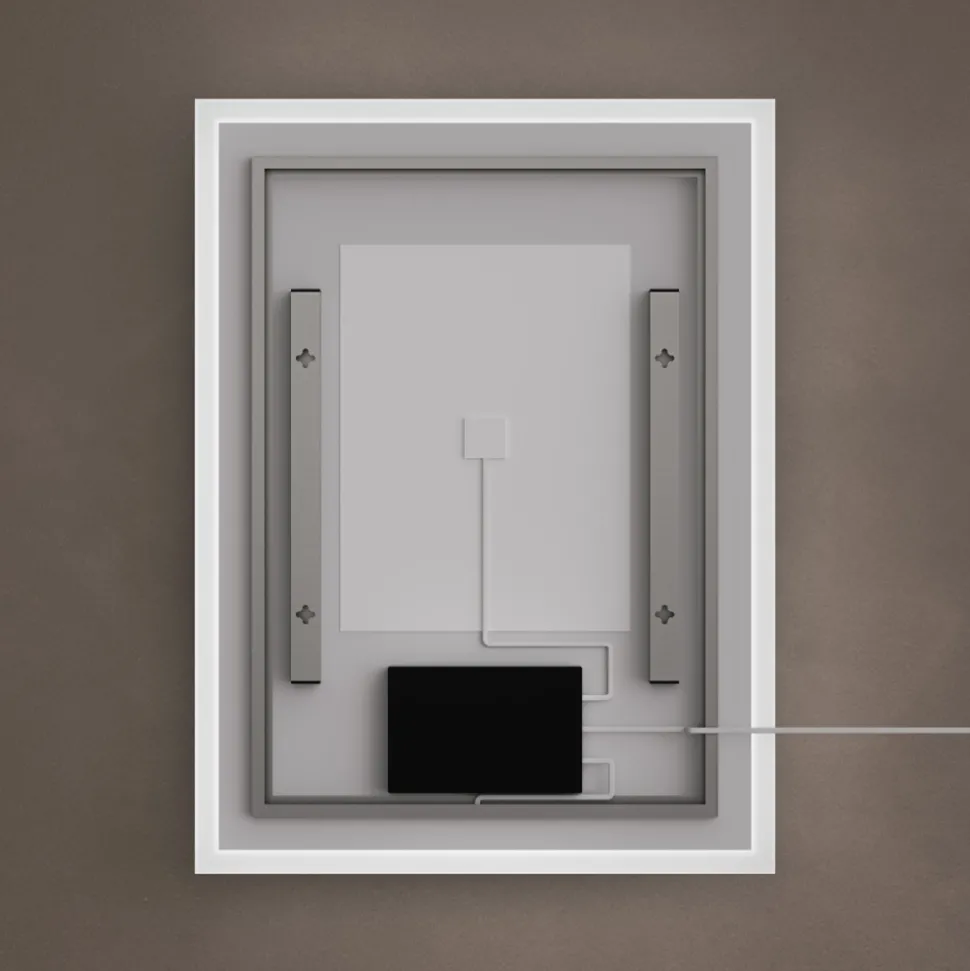 Origins Living Cleo Rectangular LED Illuminated Mirror with Demister Pad - 600 x 800mm