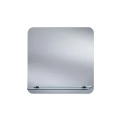 Origins Living Curved Edge Bathroom Mirror with Glass Shelf - 630 x 550mm