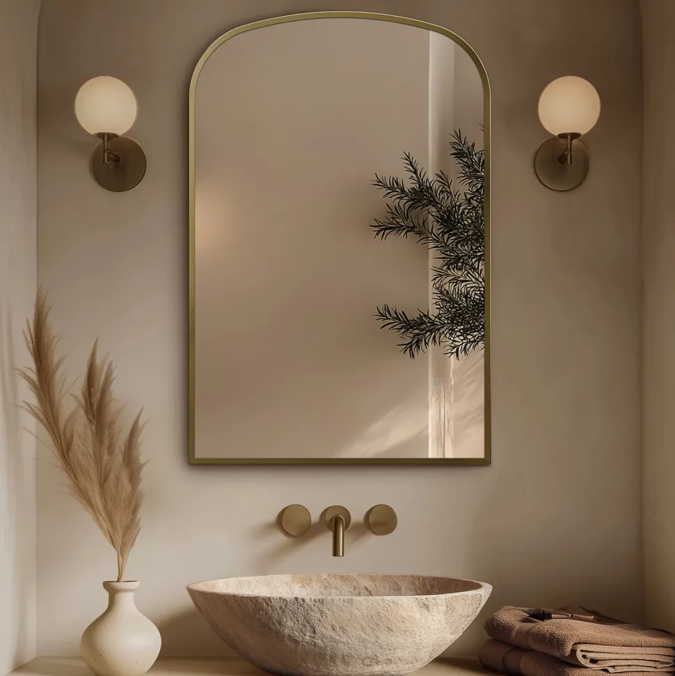 Origins Living Delphine Overmantle Arched Mirror - 600 x 900mm