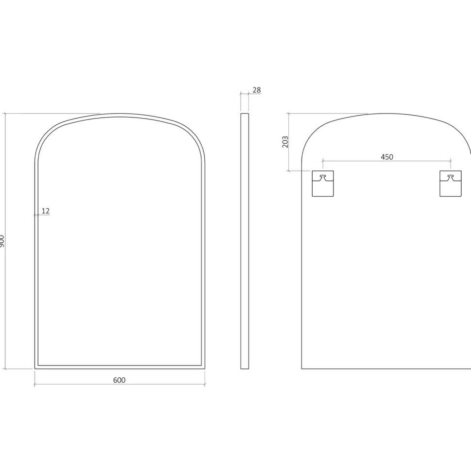 Origins Living Delphine Overmantle Arched Mirror - 600 x 900mm