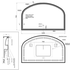 Origins Living Lomax Light Overmantle Arch LED Illuminated Mirror with Demister Pad - 1200 × 750mm