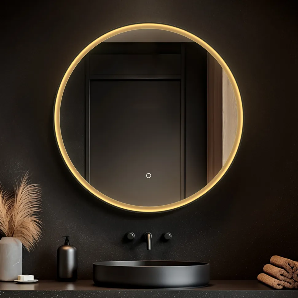 Origins Living Luxor Gold & Black Illuminated LED Mirror with Demister Pad - 800mm