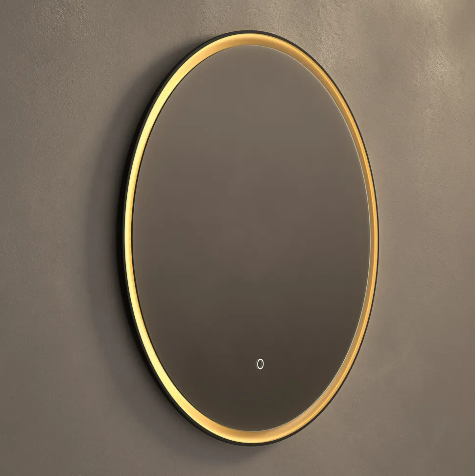Origins Living Luxor Gold & Black Illuminated LED Mirror with Demister Pad - 800mm
