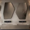 Origins Living Oslo Irregular Hexagon Matt Black Mirror - 550 x 800mm