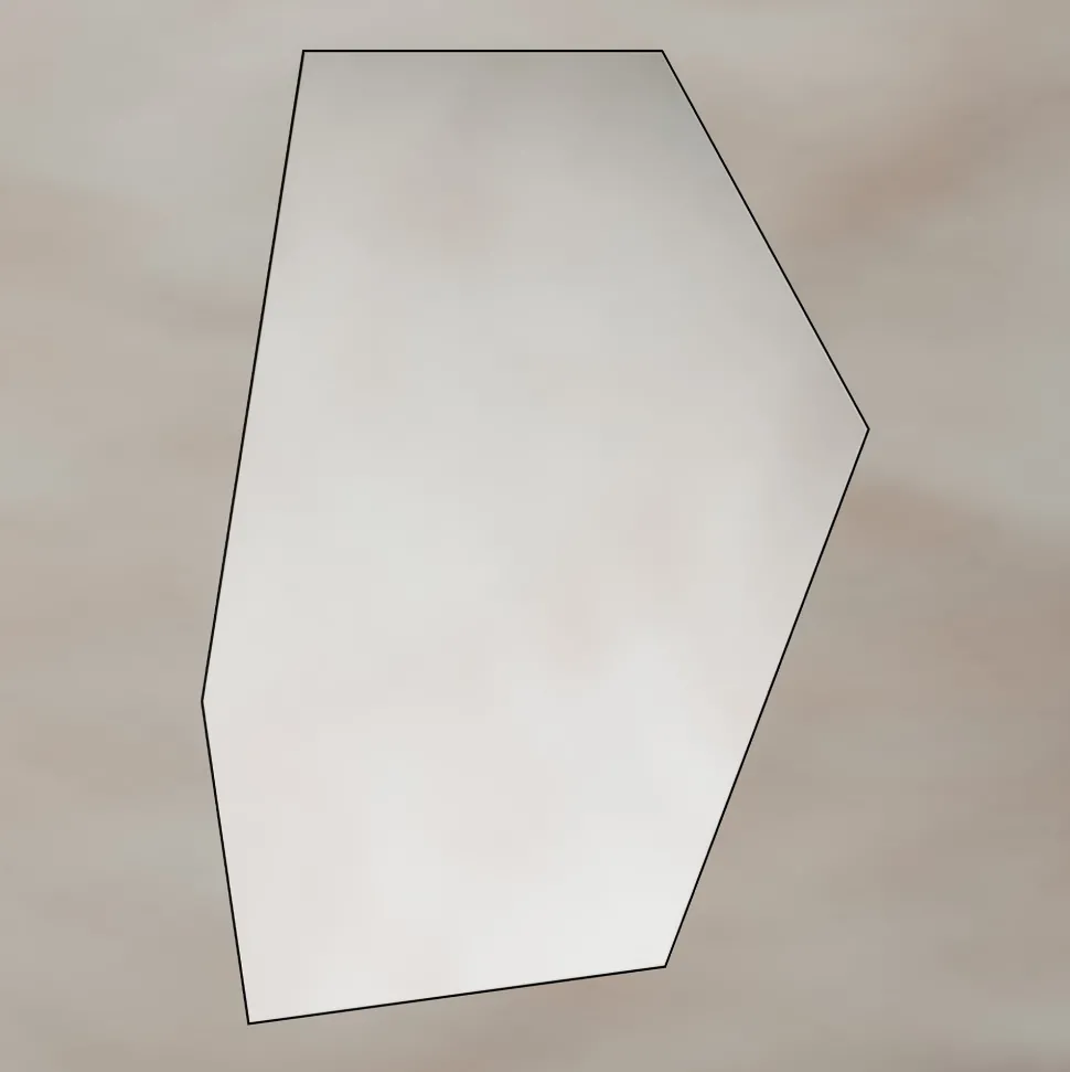 Origins Living Oslo Irregular Hexagon Matt Black Mirror - 550 x 800mm