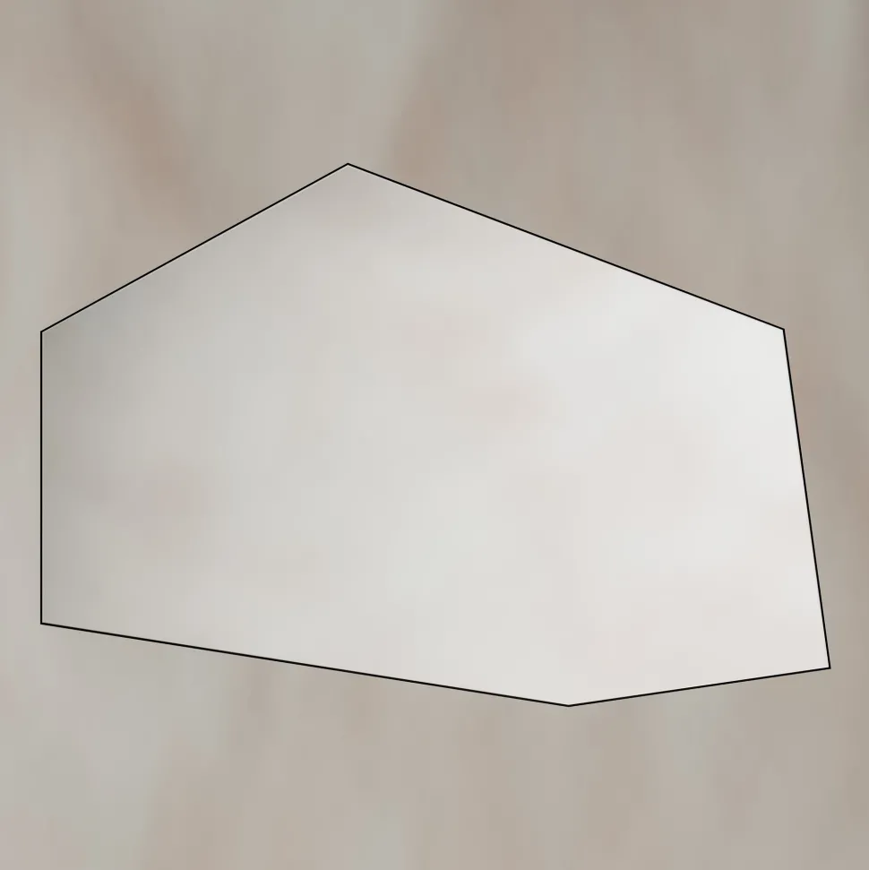Origins Living Oslo Irregular Hexagon Matt Black Mirror - 550 x 800mm