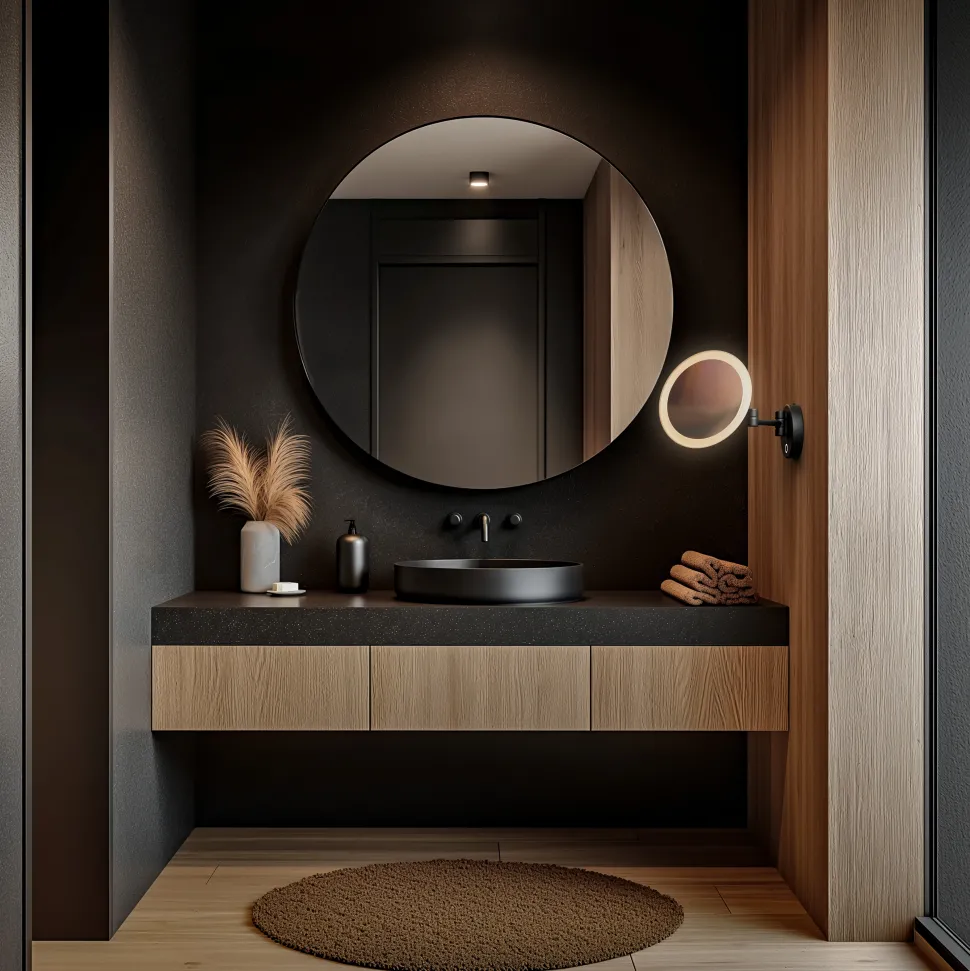 Origins Living Sloane Round LED Illuminated Magnifying Mirror - 215mm