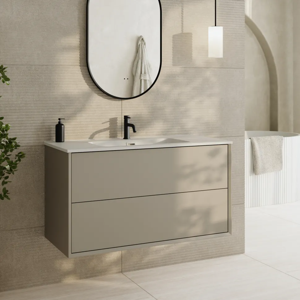 Oslo 1000mm Wall Mounted Vanity Unit & Matt White Basin