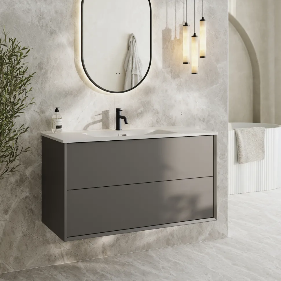 Oslo 1000mm Wall Mounted Vanity Unit & Matt White Basin