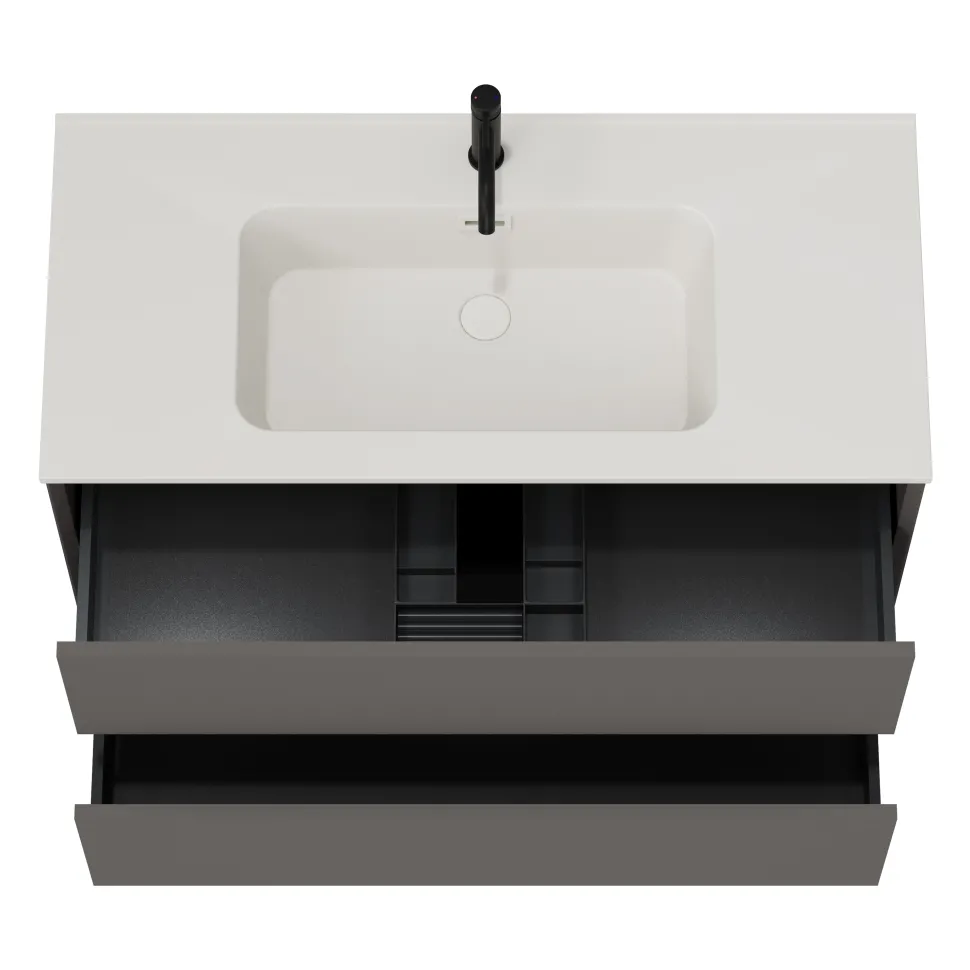 Oslo 1000mm Wall Mounted Vanity Unit & Matt White Basin
