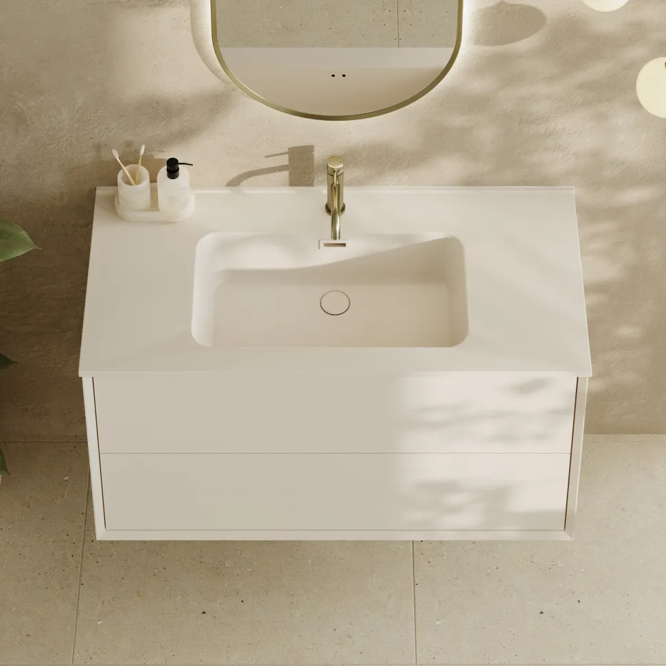 Oslo 1000mm Wall Mounted Vanity Unit & Matt White Basin