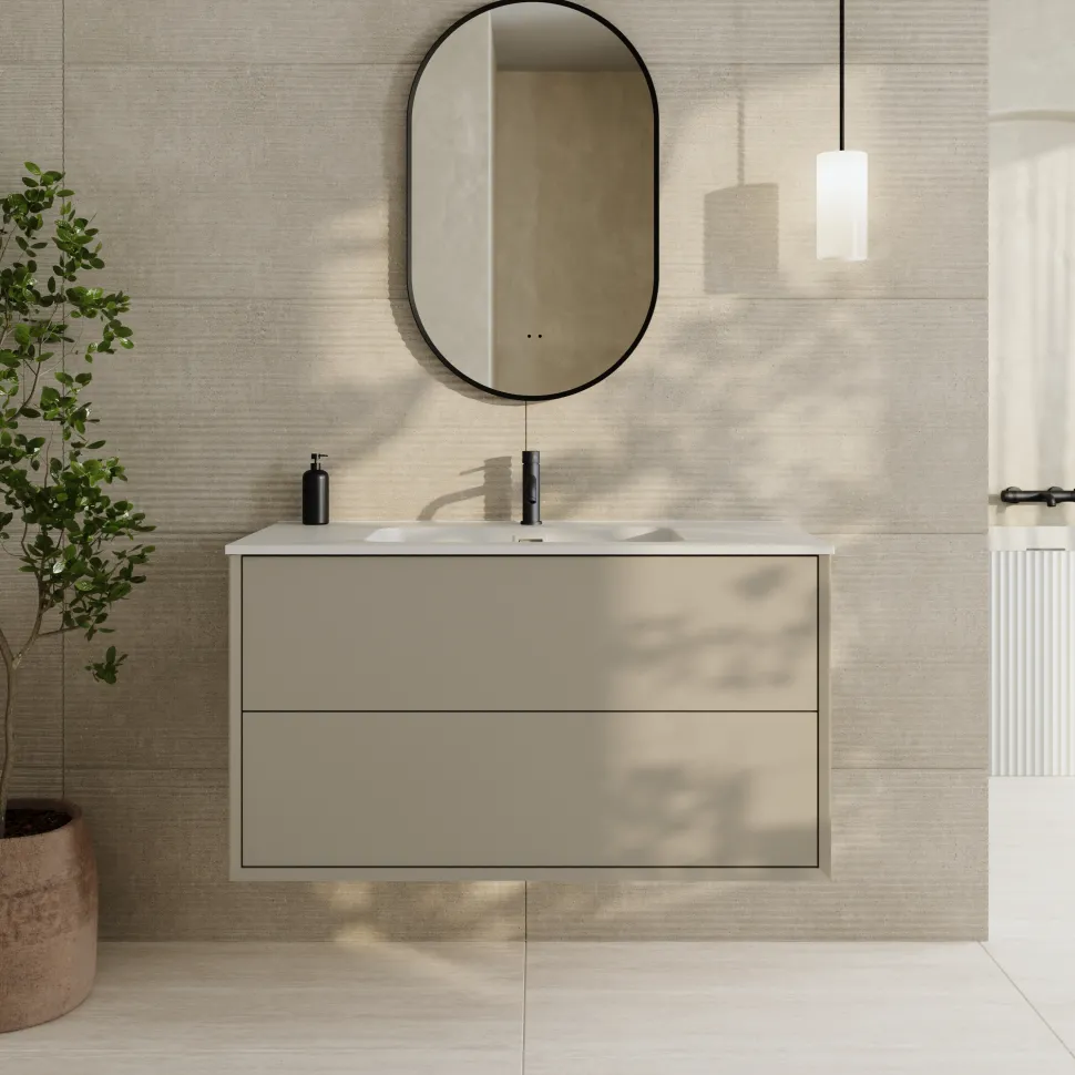 Oslo 1000mm Wall Mounted Vanity Unit & Matt White Basin