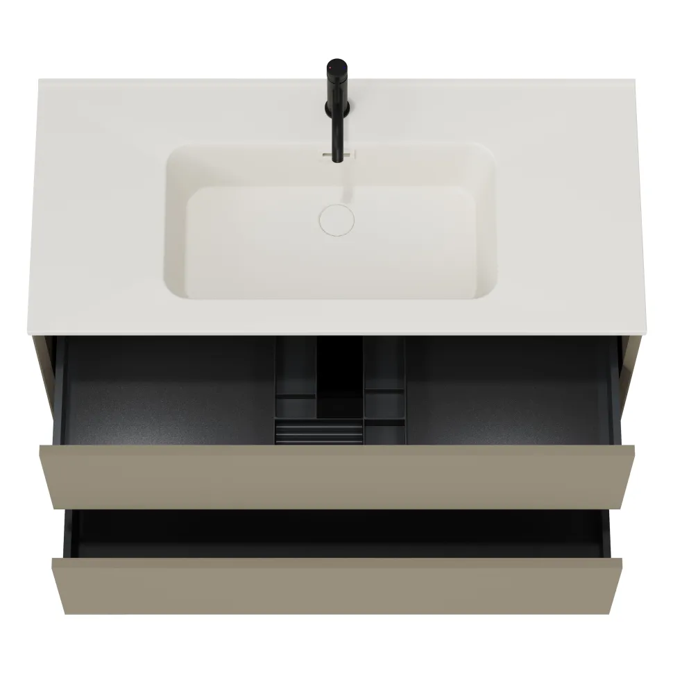 Oslo 1000mm Wall Mounted Vanity Unit & Matt White Basin