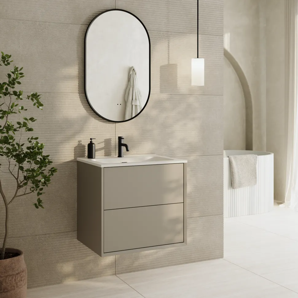 Oslo 600mm Wall Mounted Vanity Unit & Matt White Basin