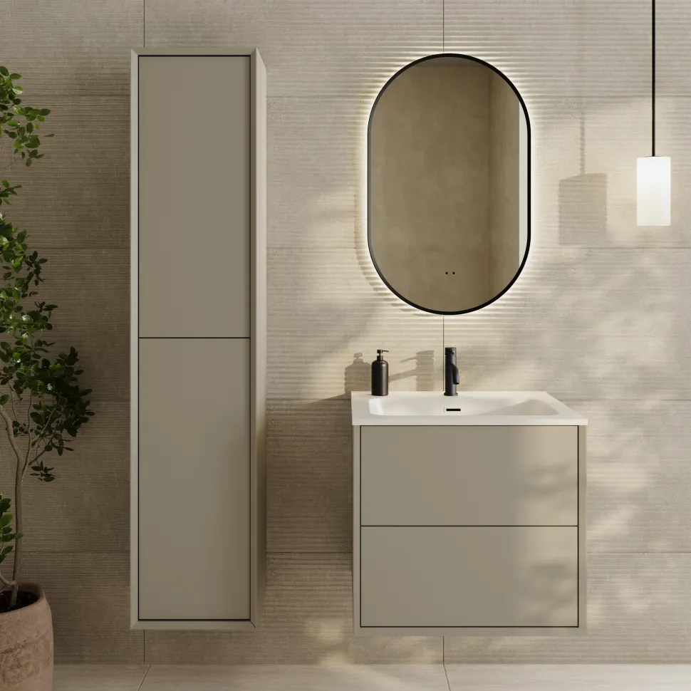 Oslo 600mm Wall Mounted Vanity Unit & Matt White Basin
