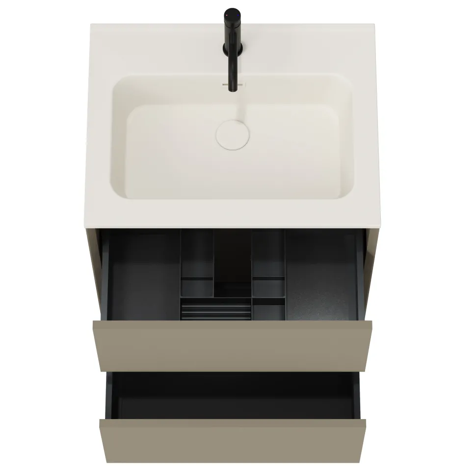 Oslo 600mm Wall Mounted Vanity Unit & Matt White Basin