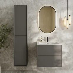 Oslo 600mm Wall Mounted Vanity Unit & Matt White Basin