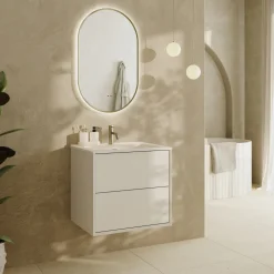 Oslo 600mm Wall Mounted Vanity Unit & Matt White Basin