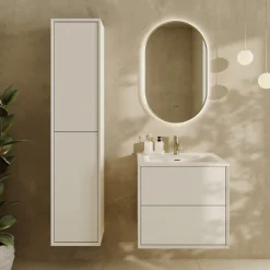 Oslo 600mm Wall Mounted Vanity Unit & Matt White Basin