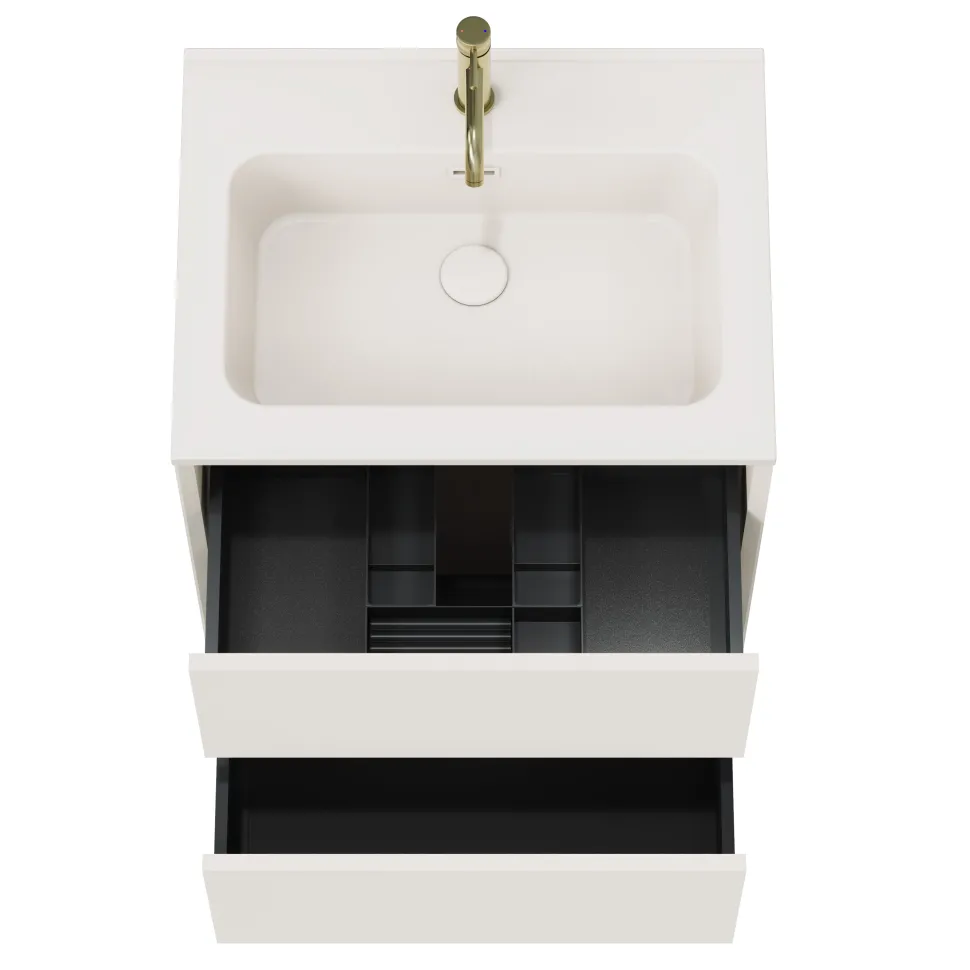 Oslo 600mm Wall Mounted Vanity Unit & Matt White Basin