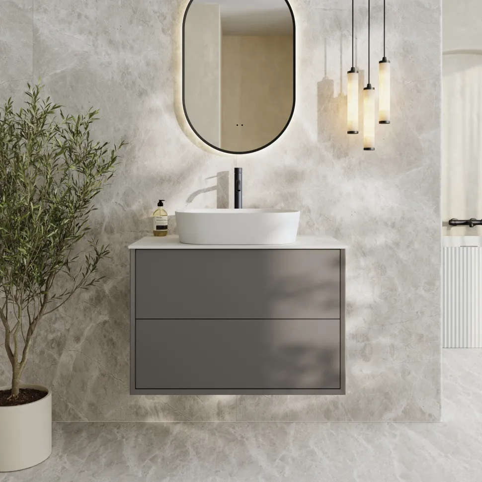 Oslo 800mm Wall Mounted Vanity Unit & Sintered Stone Countertop