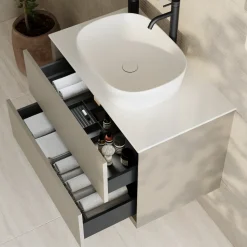 Oslo 800mm Wall Mounted Vanity Unit & Sintered Stone Countertop