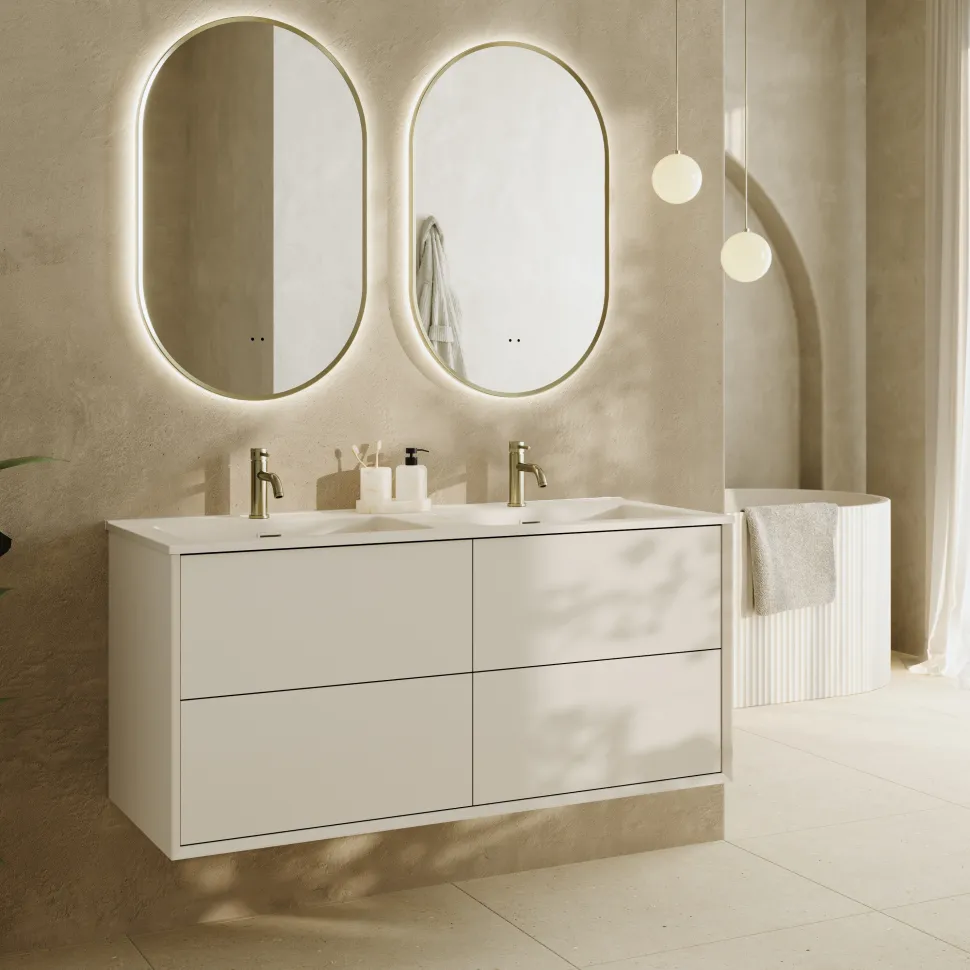 Oslo 1200mm Wall Mounted Vanity Unit & Matt White Basin