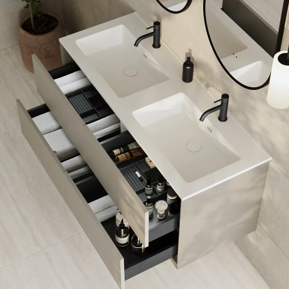 Oslo 1200mm Wall Mounted Vanity Unit & Matt White Basin
