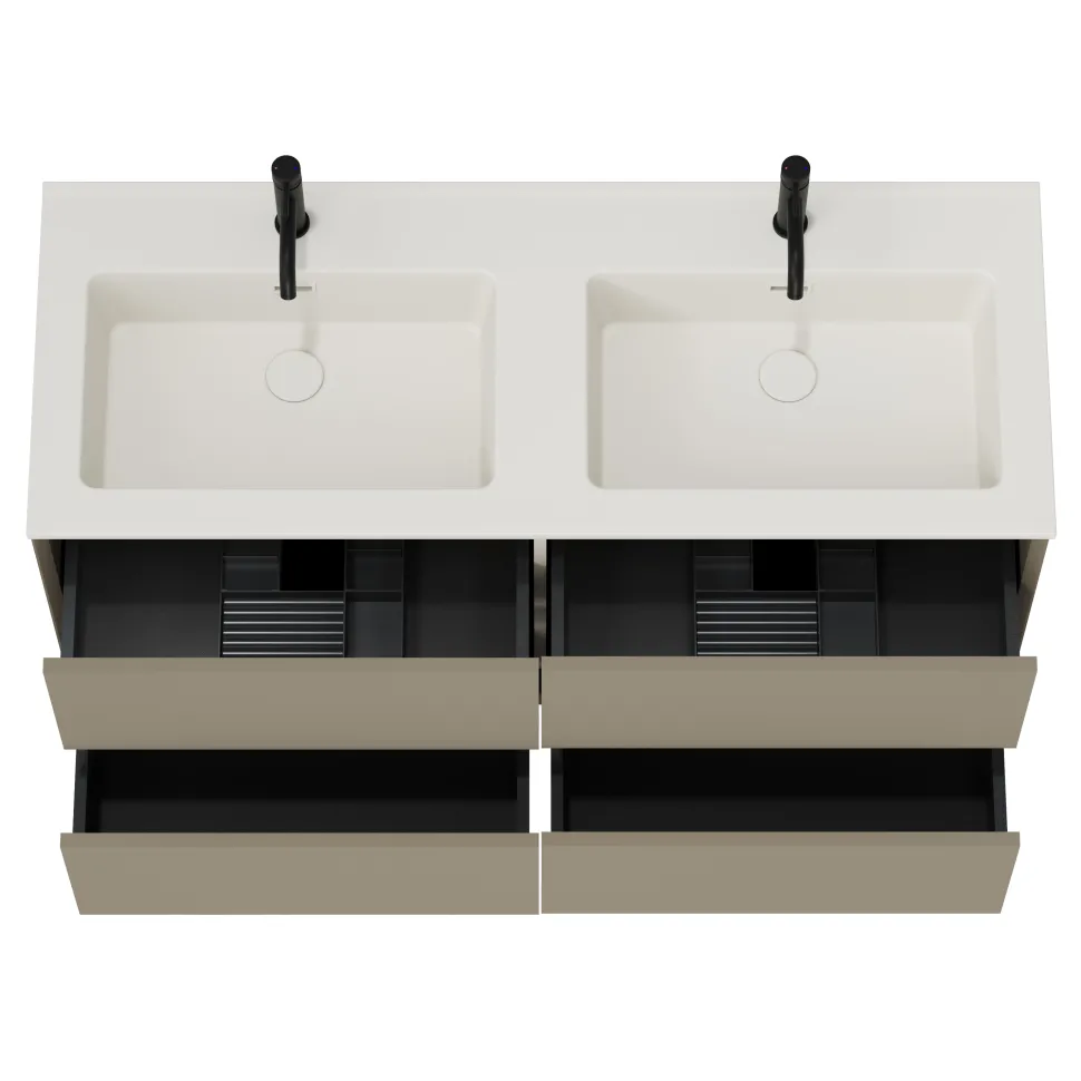 Oslo 1200mm Wall Mounted Vanity Unit & Matt White Basin
