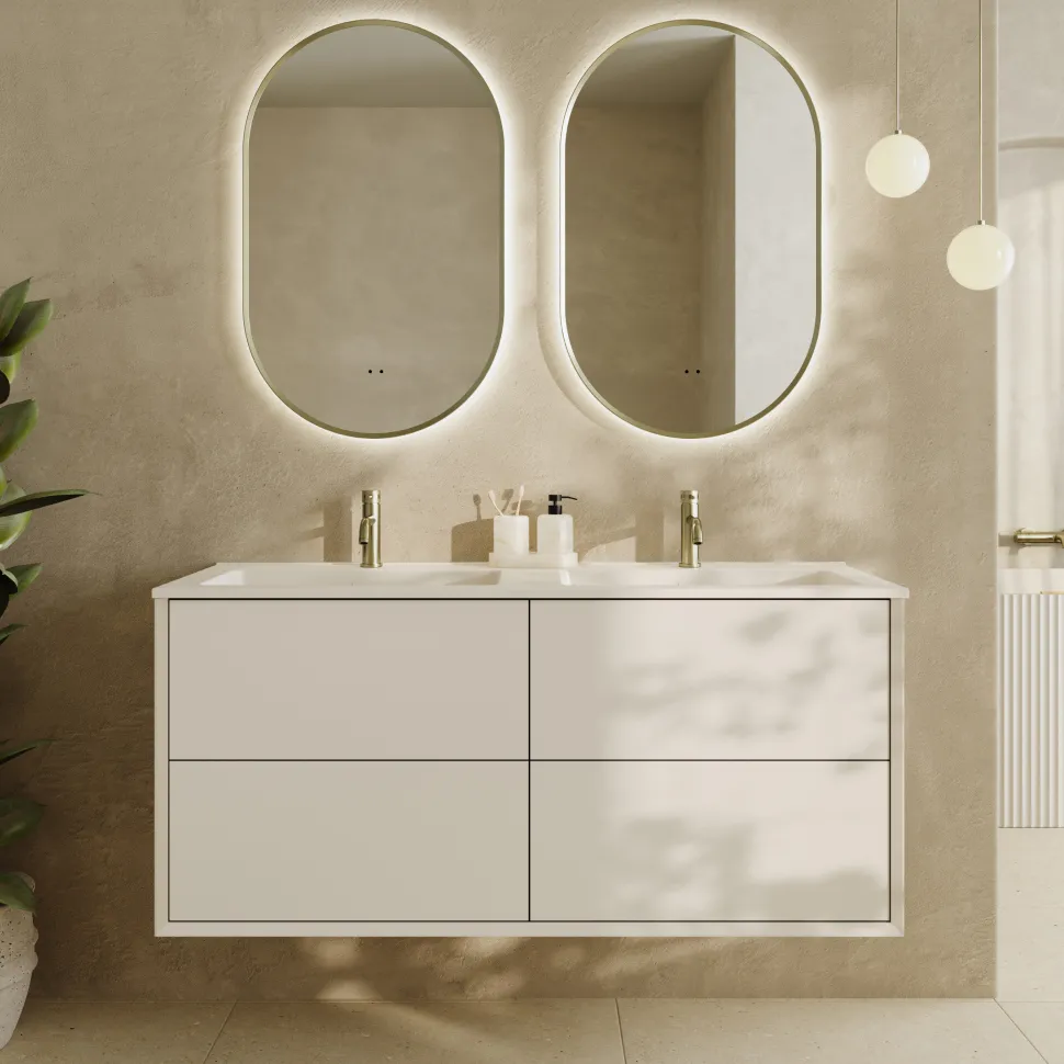 Oslo 1200mm Wall Mounted Vanity Unit & Matt White Basin