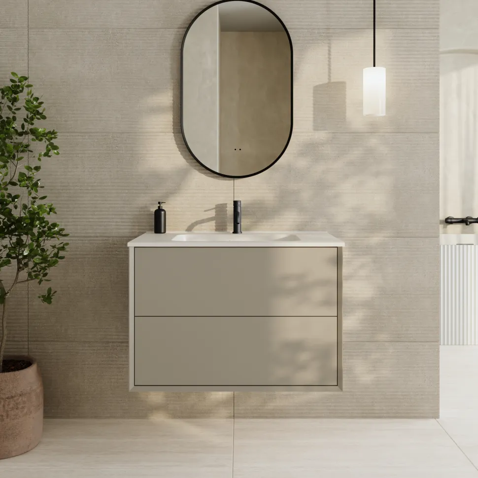 Oslo 800mm Wall Mounted Vanity Unit & Matt White Basin