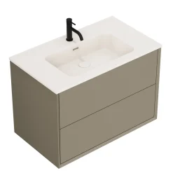 Oslo 800mm Wall Mounted Vanity Unit & Matt White Basin