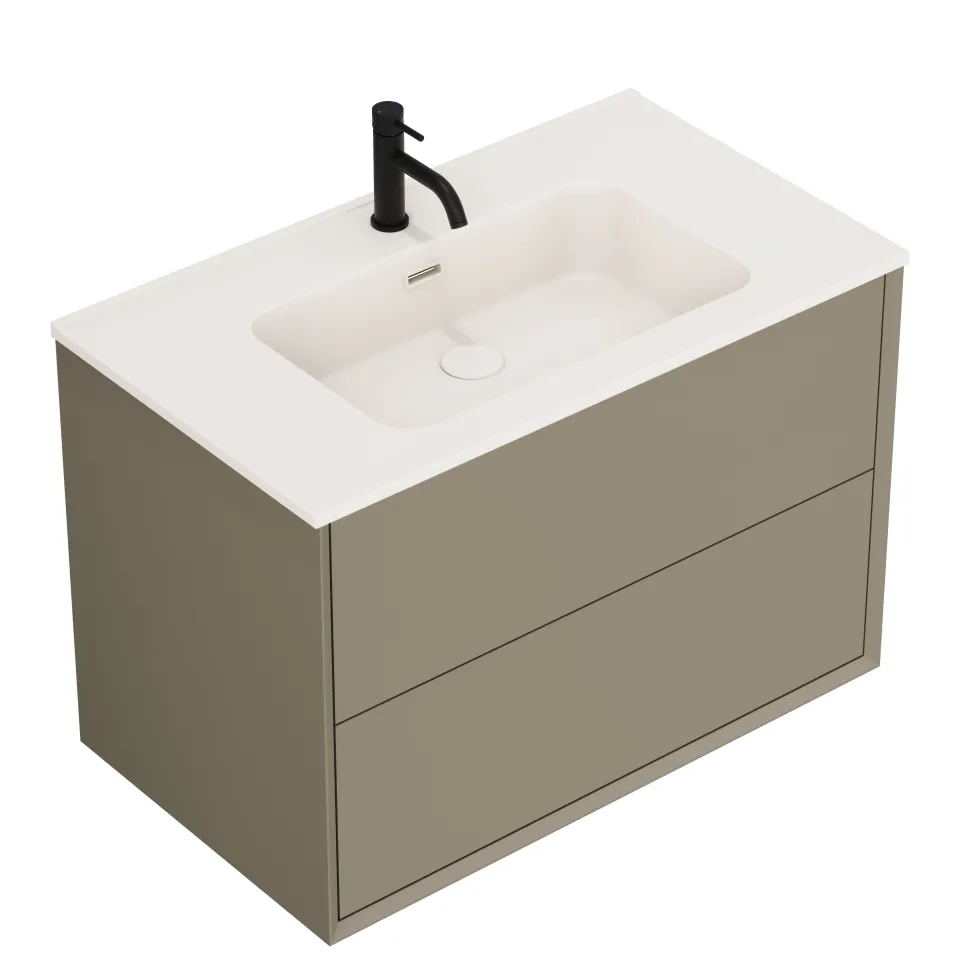 Oslo 800mm Wall Mounted Vanity Unit & Matt White Basin