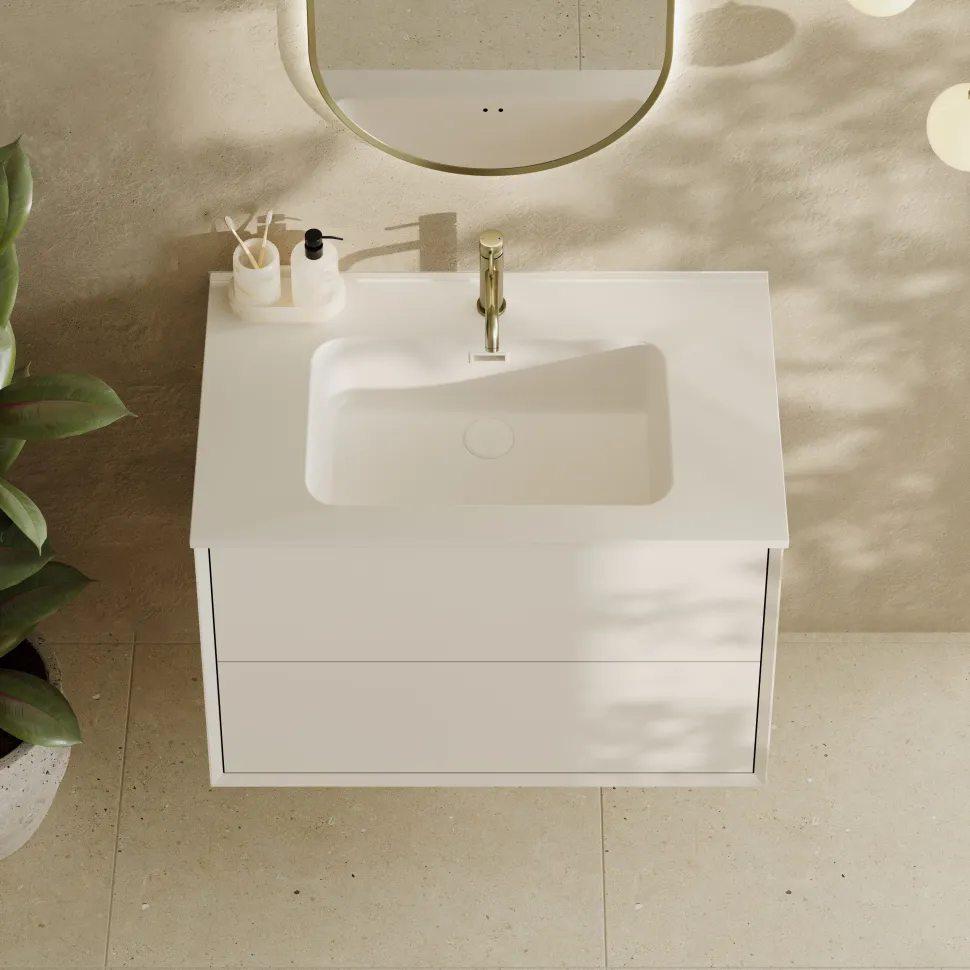 Oslo 800mm Wall Mounted Vanity Unit & Matt White Basin