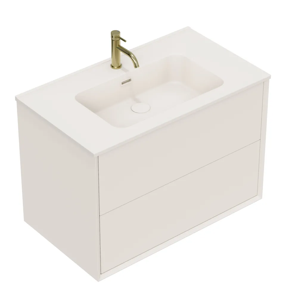 Oslo 800mm Wall Mounted Vanity Unit & Matt White Basin