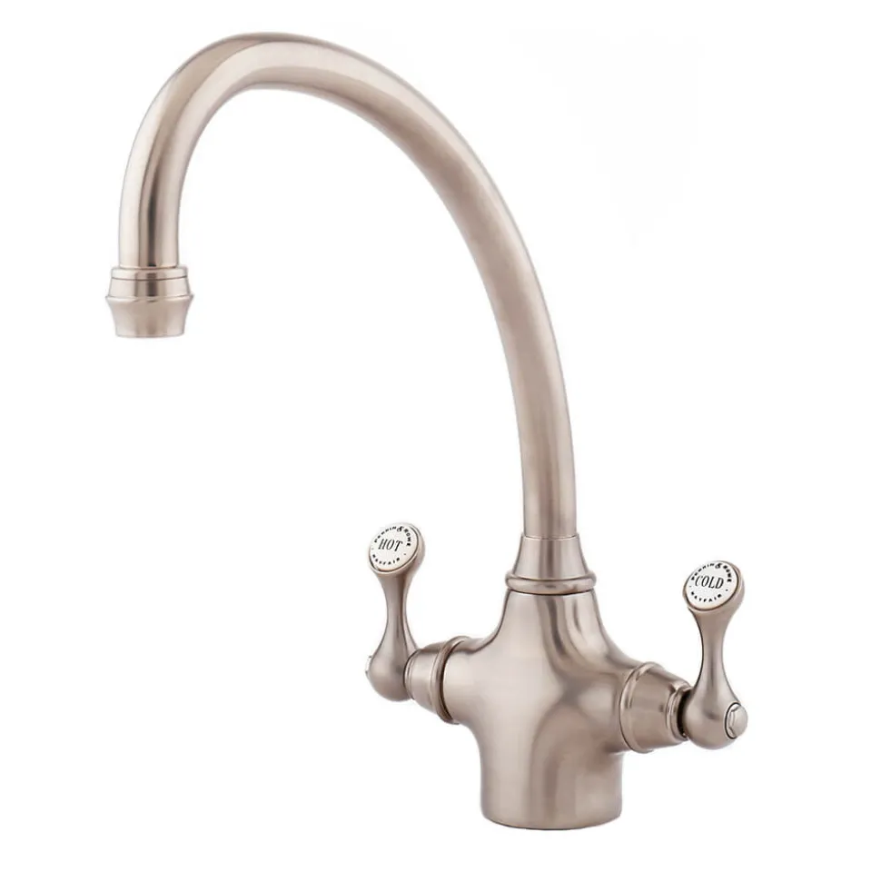 Perrin & Rowe Etruscan Twin Lever Monobloc Mixer with Swivel Spout