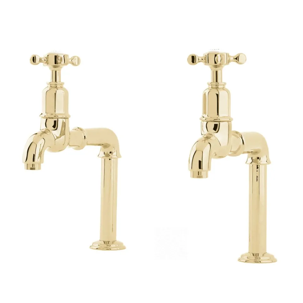 Perrin & Rowe Ionian Crosshead Deck Mounted Bibcocks (Pair)