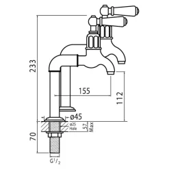 Perrin & Rowe Ionian Lever Deck Mounted Bibcocks (Pair)