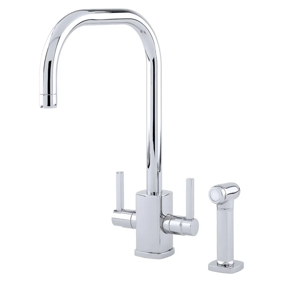 Perrin & Rowe Juliet Dual Lever 'U' Spout Mixer with Rinse