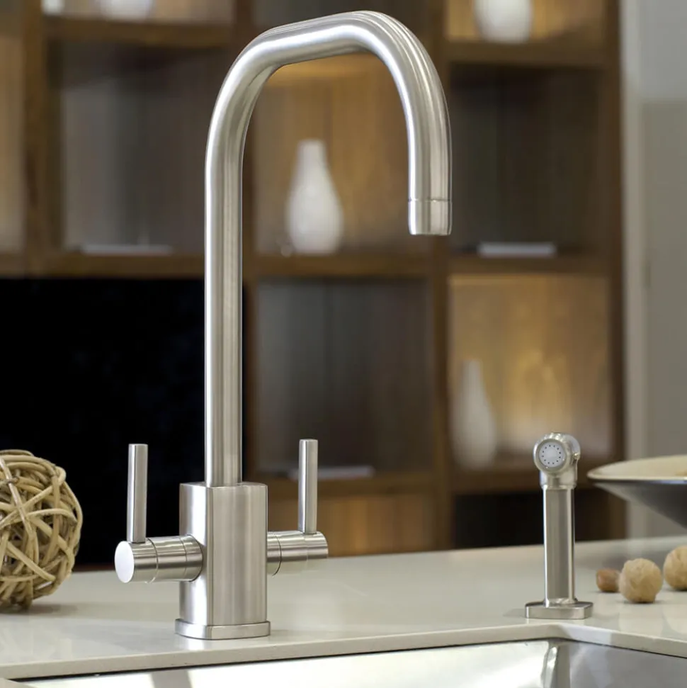 Perrin & Rowe Juliet Twin Lever Monobloc Mixer with Swivel 'U' Spout