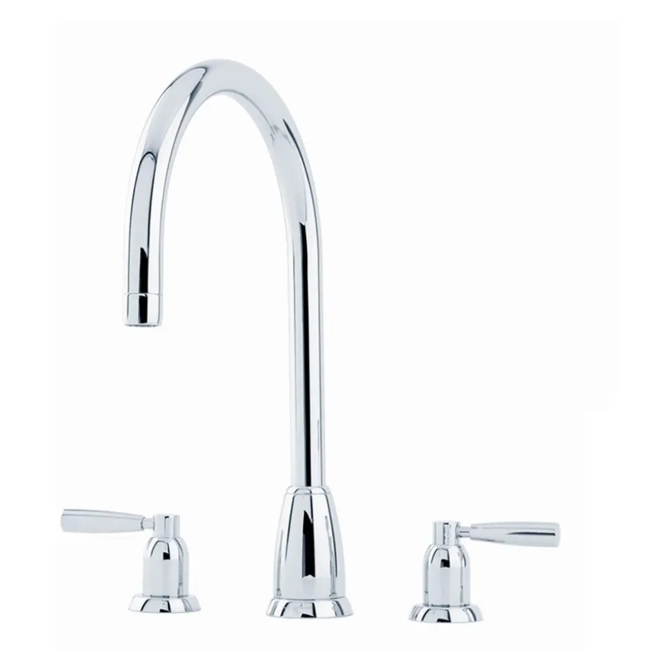 Perrin & Rowe Langbourn 3 Hole Lever 'C' Spout Sink Mixer