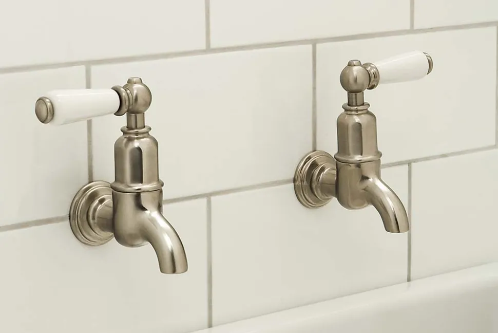 Perrin & Rowe Mayan Lever Wall Mounted Bibcocks (Pair)