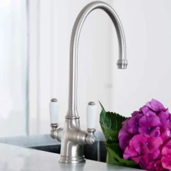 Perrin & Rowe Phoenician Mono Sink Mixer with Porcelain Lever Handles