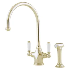 Perrin & Rowe Phoenician Twin Lever Monobloc Mixer with Side Rinse