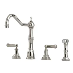 Perrin & Rowe Provence 4 Hole Sink Mixer with Lever Handles & Rinse
