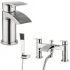 Proflow Tiera Basin Mixer with Clicker Waste & Bath Shower Mixer Value Pack