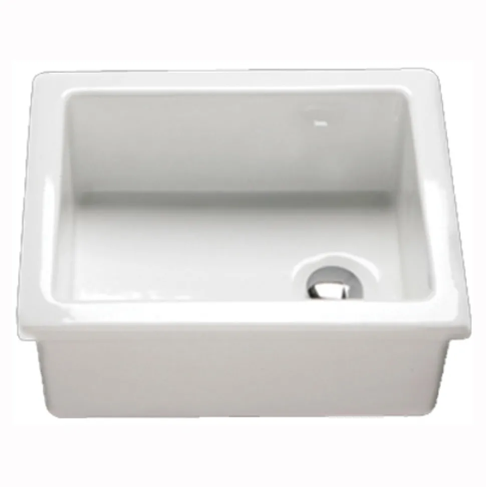 RAK Gourmet Laboratory White Ceramic Single Bowl Sink - 460mm x 365mm
